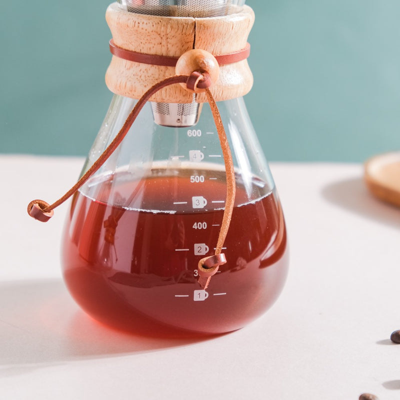 Manual Drip Coffee Filter With Glass Carafe Large 600ml- Coffee filter, coffee pot, coffee strainer | Coffee Pot and Filter for Dining table & Home decor