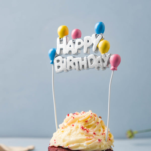 Gift Gold Silver Black Cake Topper Artistic Girl Happy Birthday