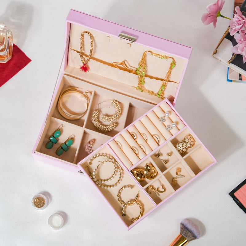 Portable Jewellery Organiser Blush Pink