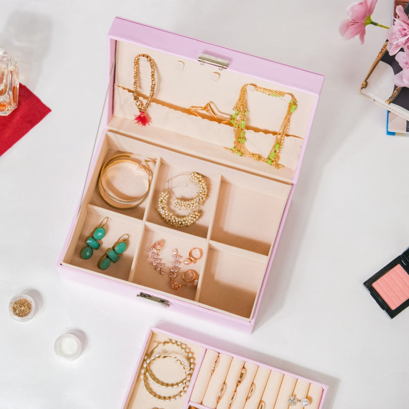 Portable Jewellery Organiser Blush Pink