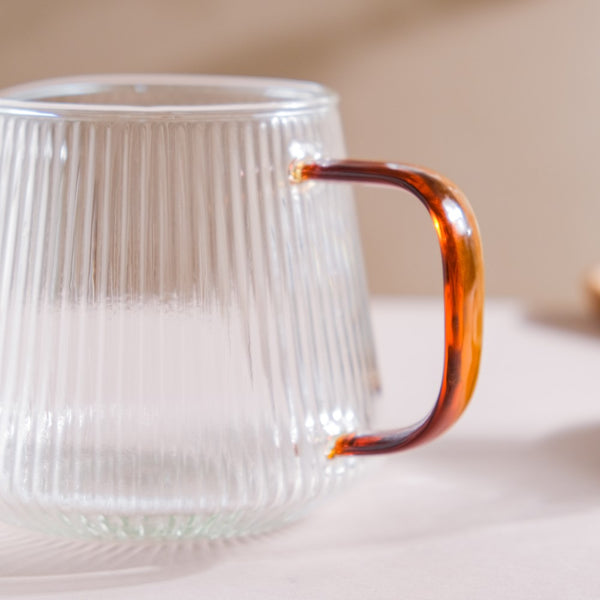 Glass Ribbed Coffee Pot 700ml - Glass pot, coffee pot, juice pot | Glass pot for Dining table & Home decor