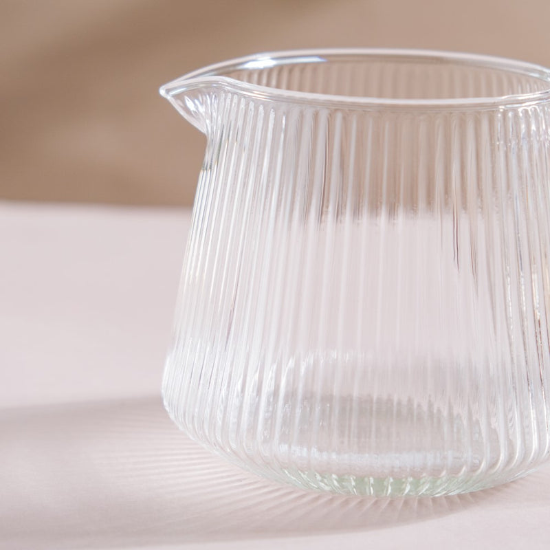 Glass Ribbed Coffee Pot 700ml - Glass pot, coffee pot, juice pot | Glass pot for Dining table & Home decor