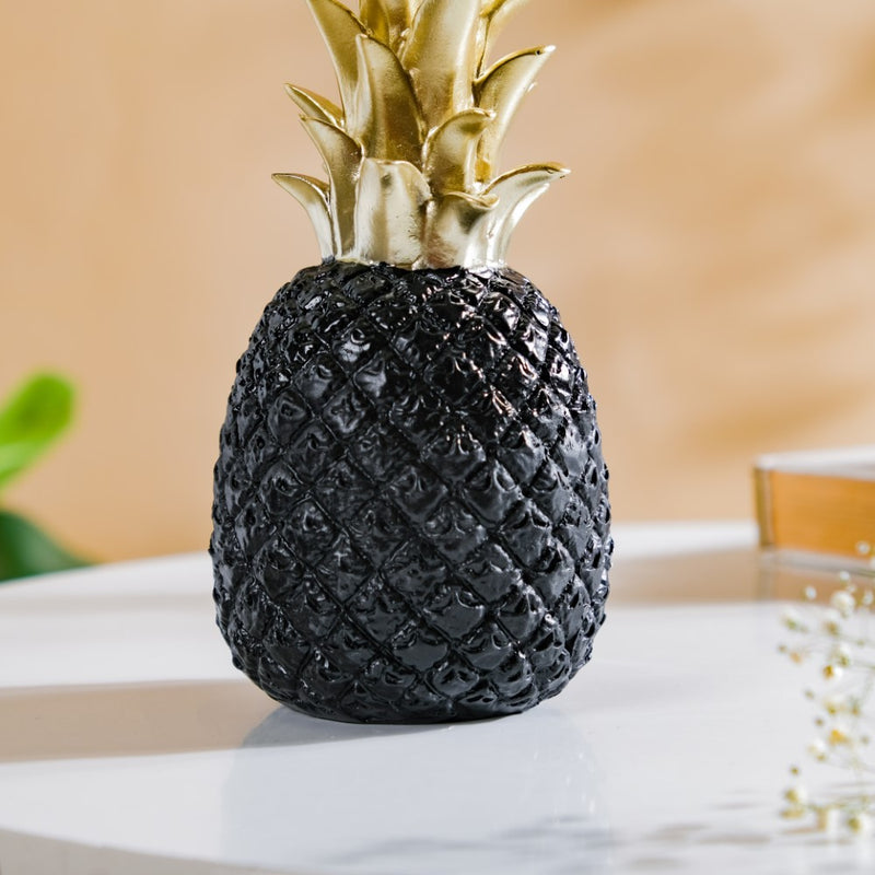 Pineapple Decor Black Medium - Showpiece | Home decor item | Room decoration item