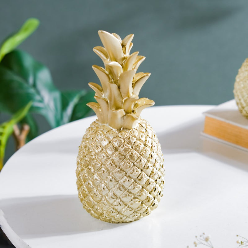 Pineapple Decor Gold Medium - Showpiece | Home decor item | Room decoration item