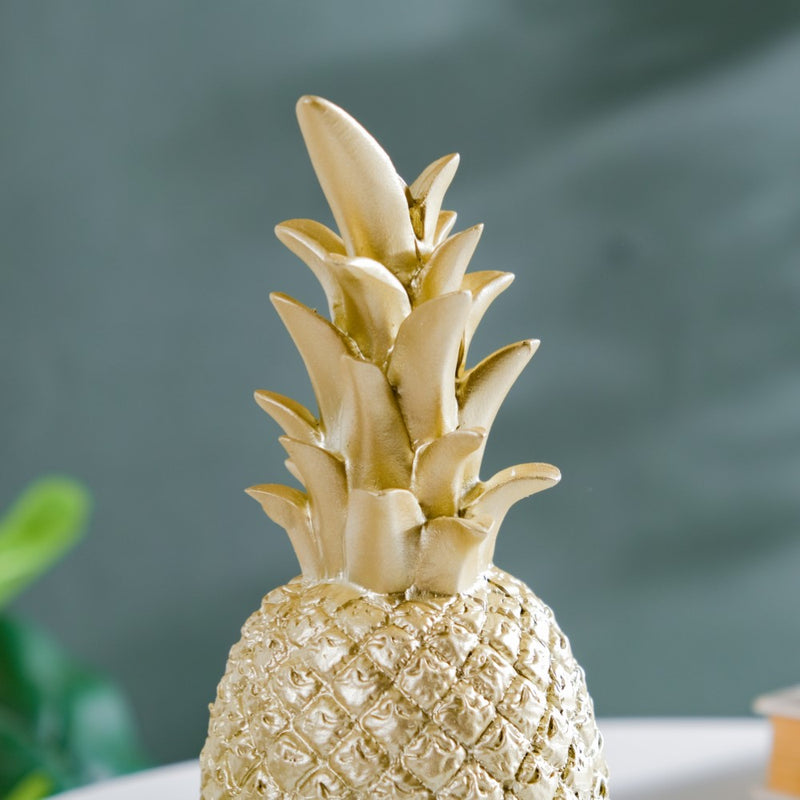 Pineapple Decor Gold Medium - Showpiece | Home decor item | Room decoration item