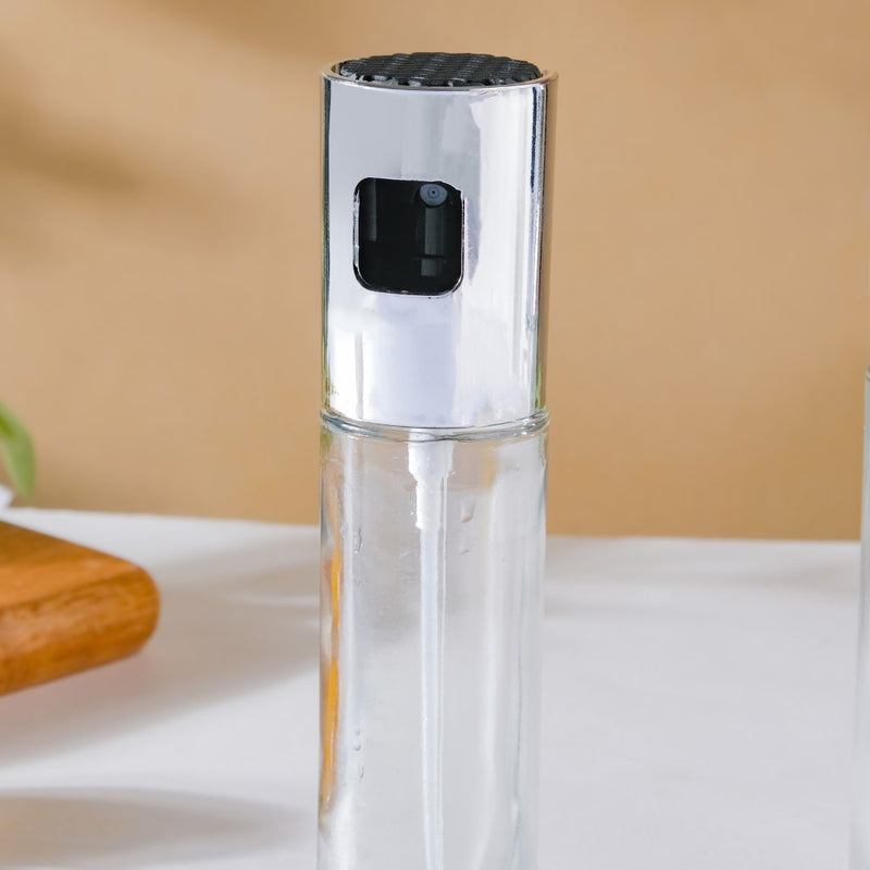 Oil Sprayer Bottle For Cooking Silver Set Of 2