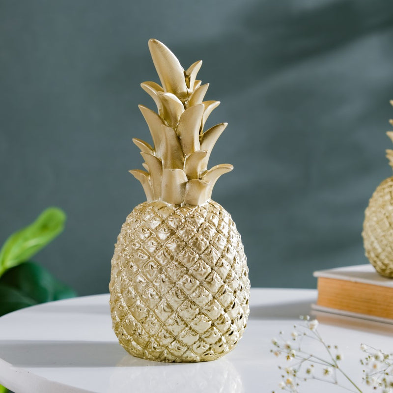 Pineapple Decor Gold Medium - Showpiece | Home decor item | Room decoration item