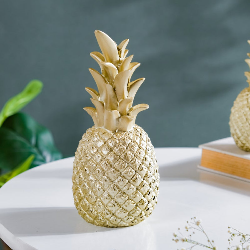 Pineapple Decor Gold Medium - Showpiece | Home decor item | Room decoration item