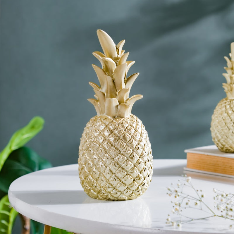 Pineapple Decor Gold Medium - Showpiece | Home decor item | Room decoration item