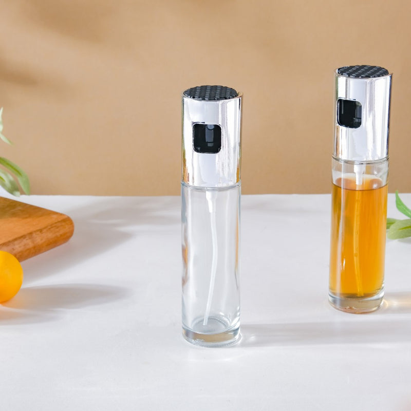 Oil Sprayer Bottle For Cooking Silver Set Of 2