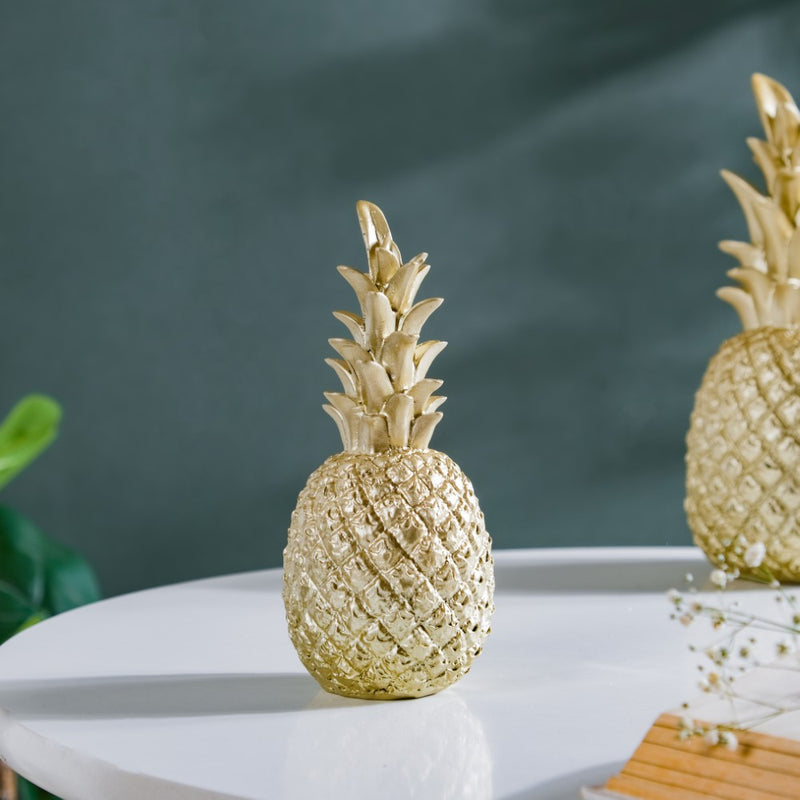 Pineapple Decor Golden Small - Showpiece | Home decor item | Room decoration item