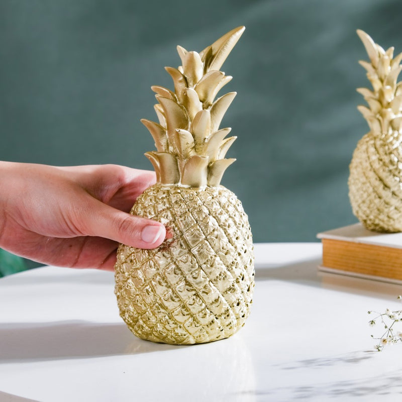 Pineapple Decor Gold Medium - Showpiece | Home decor item | Room decoration item