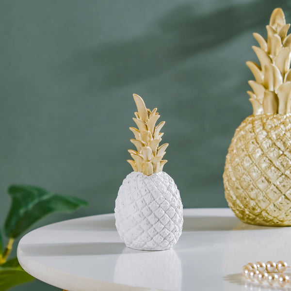 Pineapple Decor White Small - Showpiece | Home decor item | Room decoration item