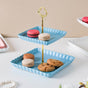 Blue Muffin Square 2-tier Cupcake Stand