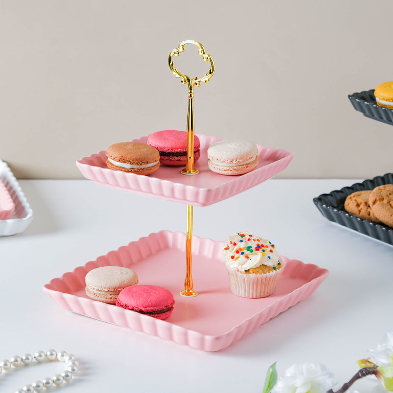 Very Berry Square 2-tier Cupcake Stand