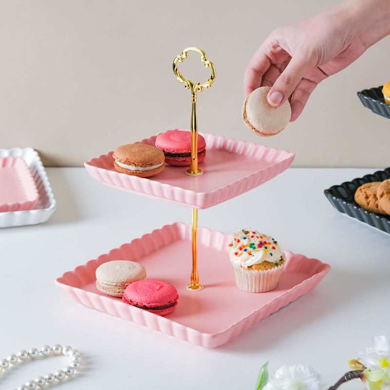 Very Berry Square 2-tier Cupcake Stand