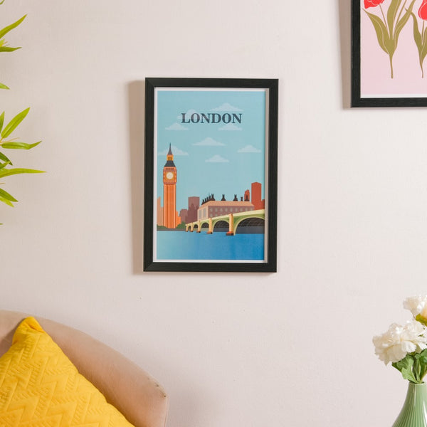 London City Wall Art With Frame 13x9 Inch