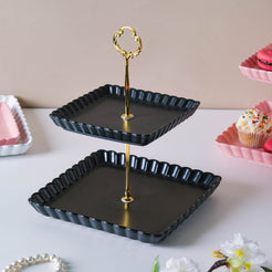 Black Berry Square 2-tier Cupcake Stand