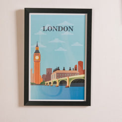 London City Wall Art With Frame 13x9 Inch - Framed posters wall art for wall decoration, wall design | Room decoration items