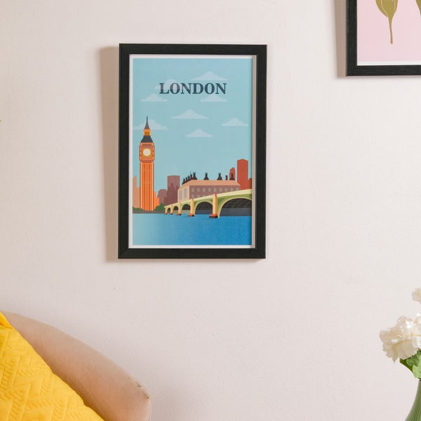 London City Wall Art With Frame 13x9 Inch