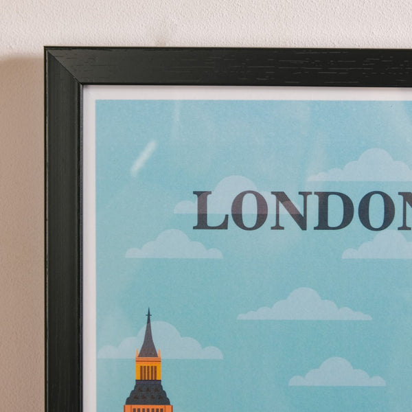 London City Wall Art With Frame 13x9 Inch