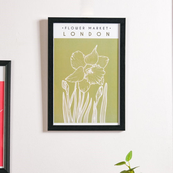 Line Art Flower Framed Poster Set Of 2 13x9 Inch