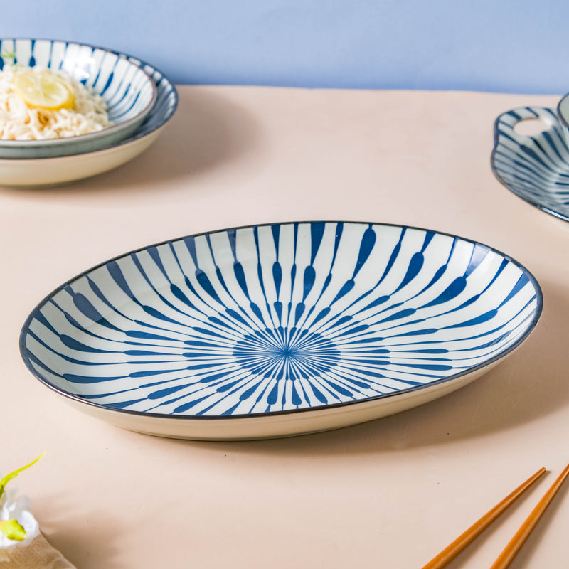 Mizo Rice Plate - Ceramic platter, serving platter, fruit platter | Plates for dining table & home decor