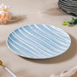 Sleek Abstract Patterned Dinner Plate Blue 9.5 Inch - Serving plate, rice plate, ceramic dinner plates| Plates for dining table & home decor