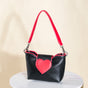 Heart Motif Handbag Black And Red