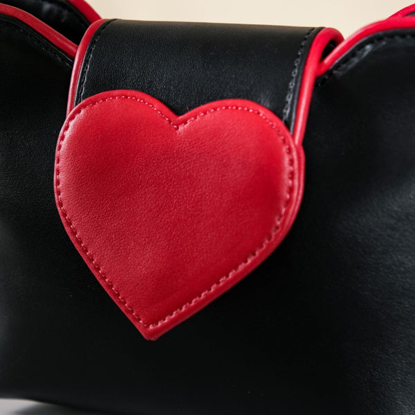 Heart Mini Handbag Black And Red