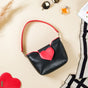 Heart Motif Handbag Black And Red