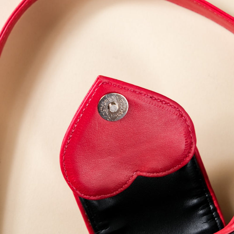 Heart Motif Handbag Black And Red