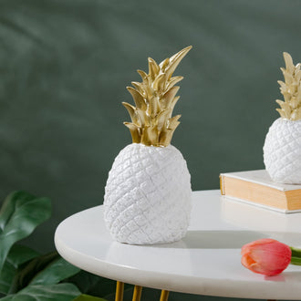 Pineapple Decor White Medium - Showpiece | Home decor item | Room decoration item