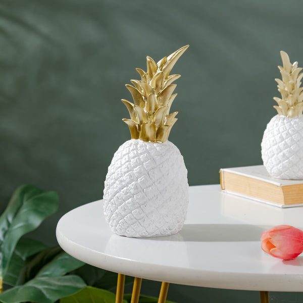 Pineapple Decor White Medium - Showpiece | Home decor item | Room decoration item