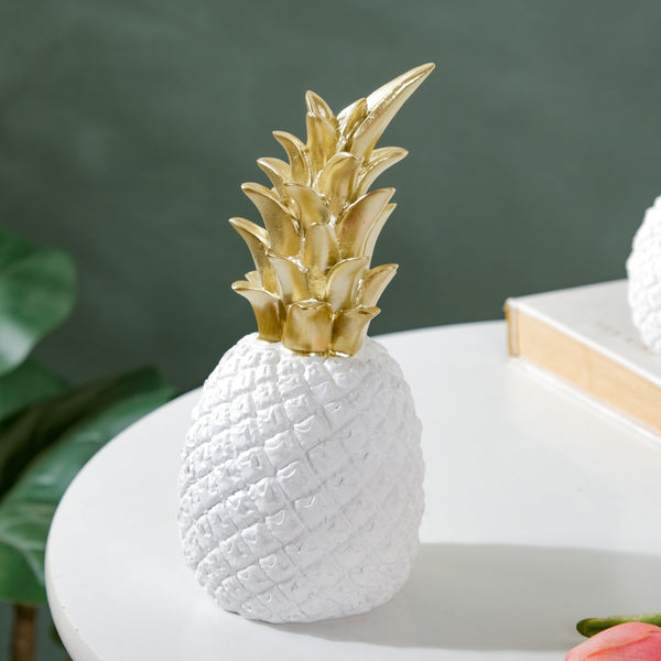 Pineapple Decor White Medium - Showpiece | Home decor item | Room decoration item