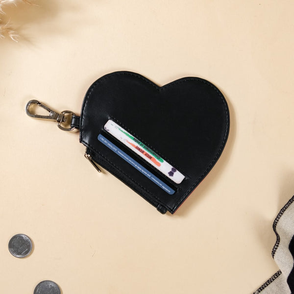 Heart Card Holder Red And Black