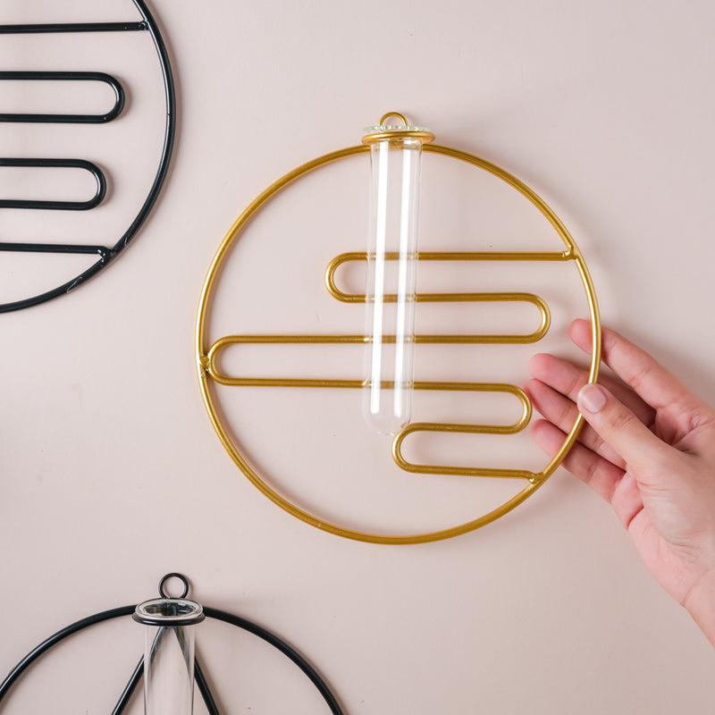 Hanging Glass Planter - Round - Flower vase for wall decoration/wall design | Living room decoration ideas