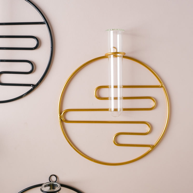 Hanging Glass Planter - Round - Flower vase for wall decoration/wall design | Living room decoration ideas