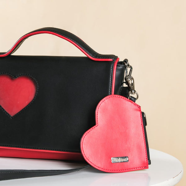 Heart Card Holder Red And Black