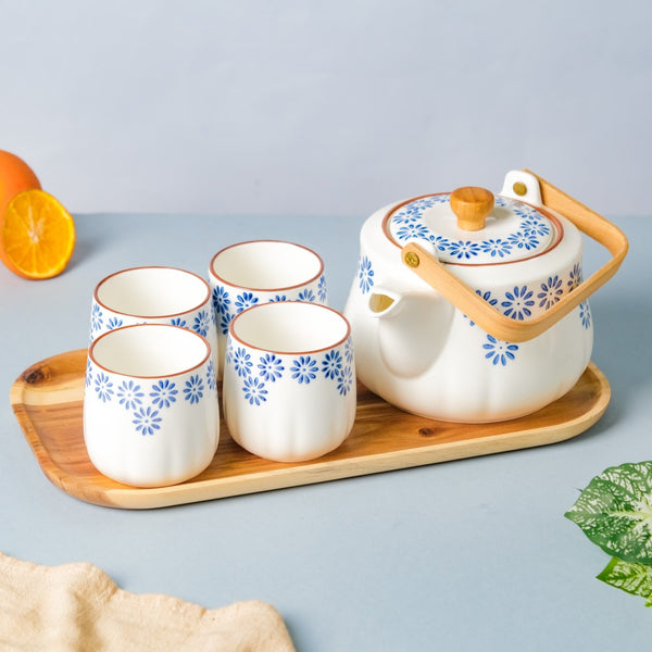 Porcelain Teapot and Cup Set - Tea cup set, tea set, teapot set | Tea set for Dining Table & Home Decor