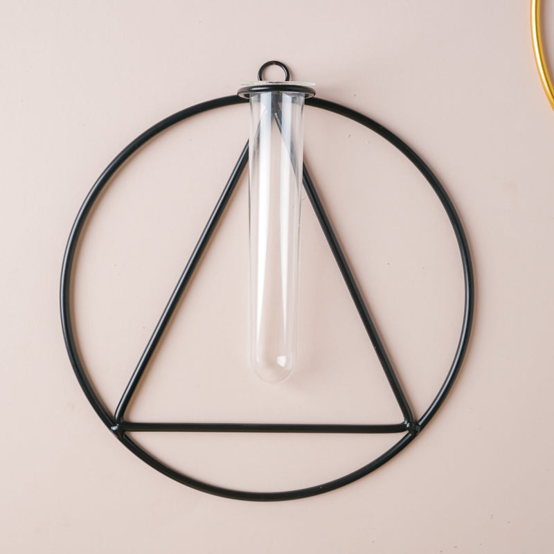 Hanging Glass Planter - Triangle - Flower vase for wall decoration/wall design | Living room decoration ideas
