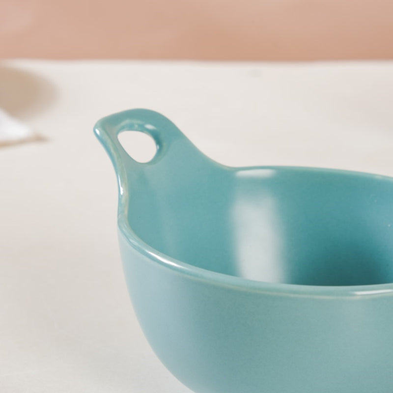 Snack Bowl With Handle Blue Set Of 2 230ml - Bowl,ceramic bowl, snack bowls, curry bowl, popcorn bowls | Bowls for dining table & home decor