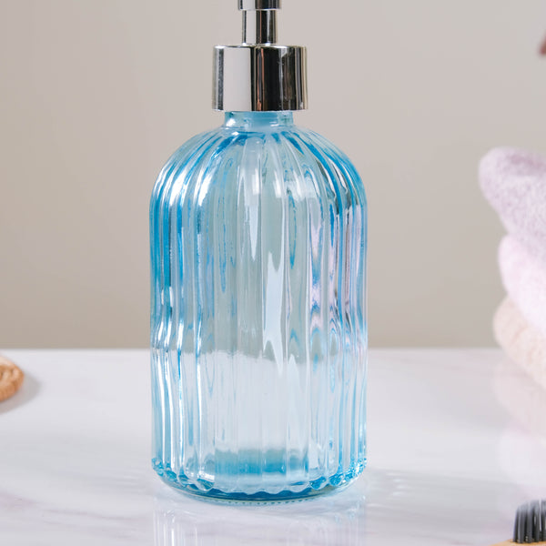 Ocean Blue Glass Dispenser With Nozzle