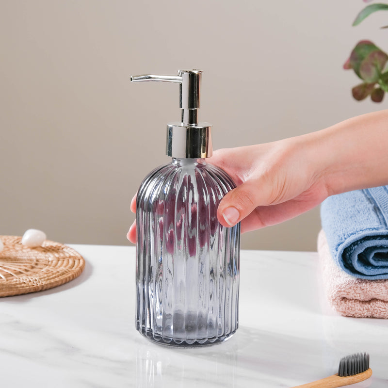 Vienna Grey Glass Dispenser With Nozzzle
