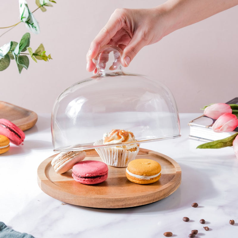 Acacia Wood Rotating Cake Stand 8 Inch