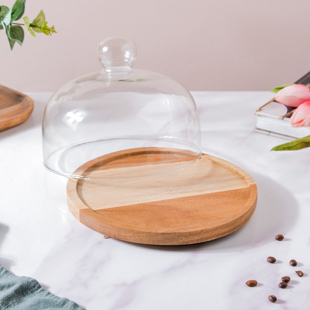 Acacia Wood Rotating Cake Stand 8 Inch