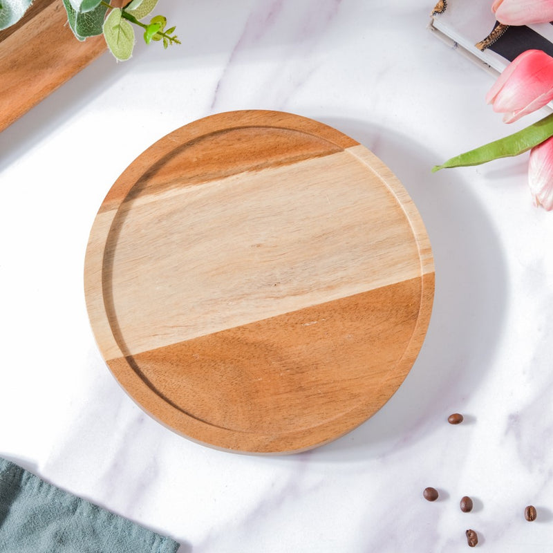 Acacia Wood Rotating Cake Stand 8 Inch