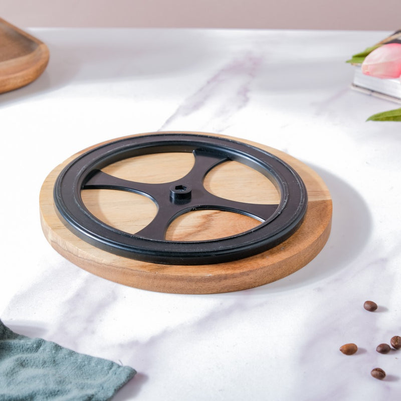 Acacia Wood Rotating Cake Stand 8 Inch