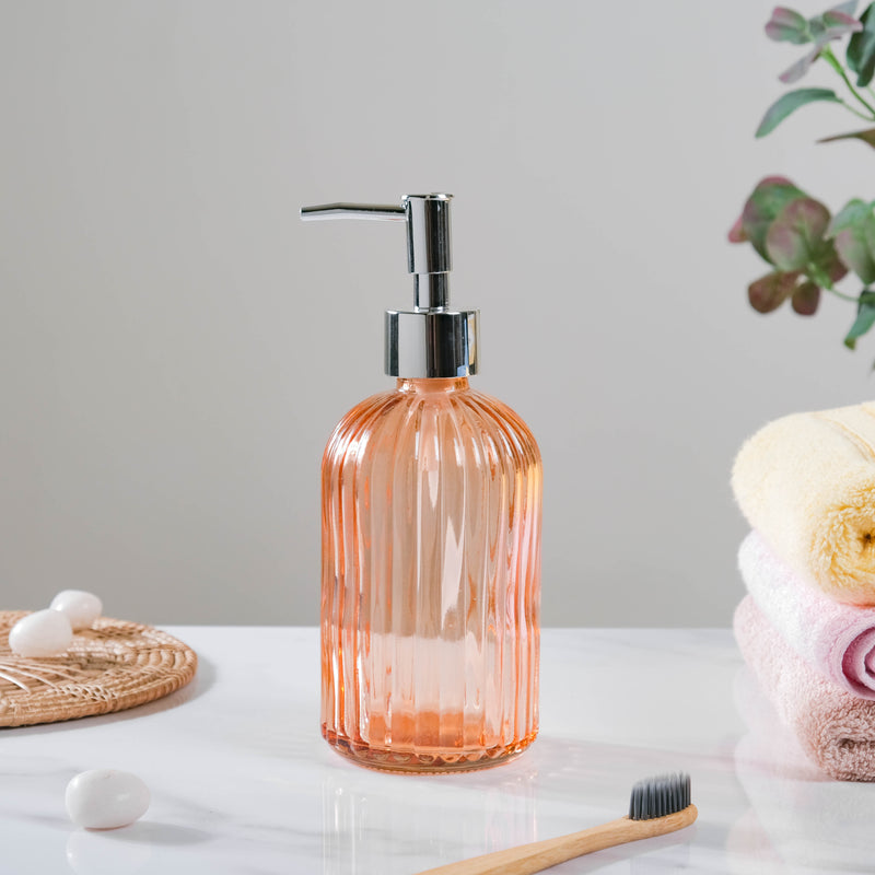 Caramel Amber Glass Dispenser with Nozzle