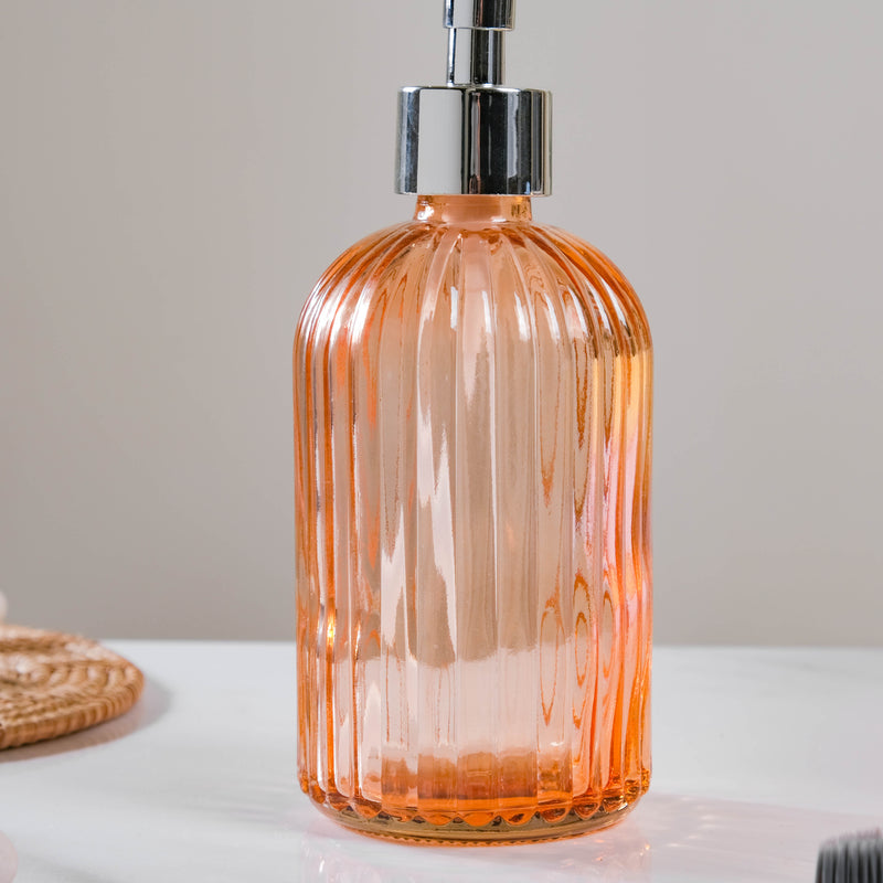 Caramel Amber Glass Dispenser with Nozzle